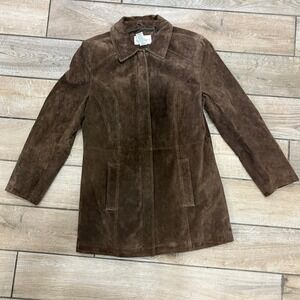 Cherokee Genuine Leather Brown Suede Jacket Coat Women's